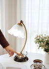 French retro flower glass table lamp