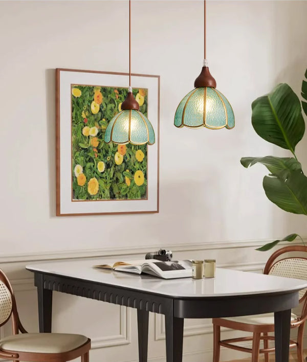 Wabi-sabi style bedroom bedside French glass restaurant small chandelier