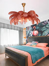 Creative personality all-copper ostrich feather chandelier