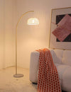 Vintage Cream Rattan weaving Floor Lamp