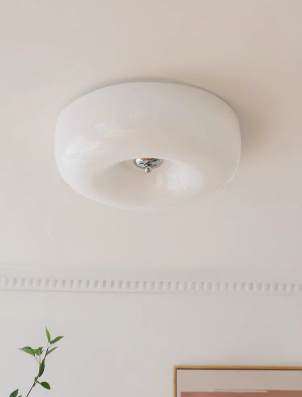 French style cream wind glass ceiling light