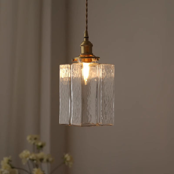 Japanese style vintage brass glass dining room bedroom Pendant light