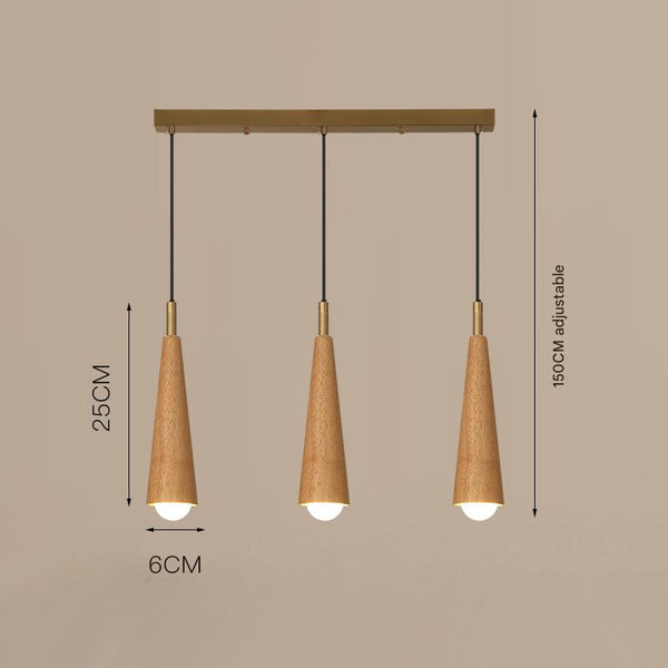 Lustre de chevet de chambre en bois massif tout en cuivre