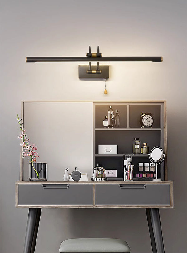 All-copper foldable LED mirror wall lamp