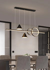 Lustre de restaurant à longue bande géométrique créative minimaliste