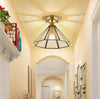 European style copper home decoration corridor entrance balcony small ceiling lamp
