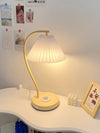 Cream Pleated Bedroom Table Lamp