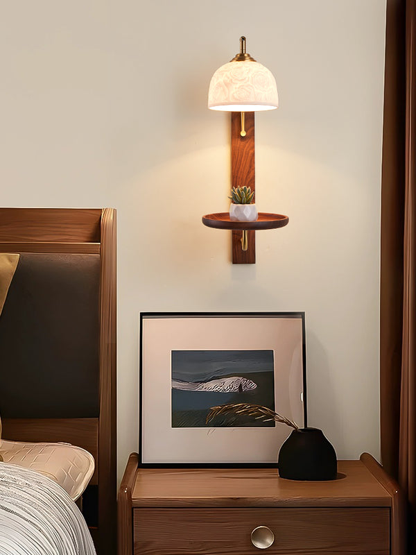 Vintage wabi-sabi cream style bedroom living room storage atmosphere wall lamp