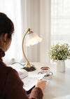 French retro flower glass table lamp