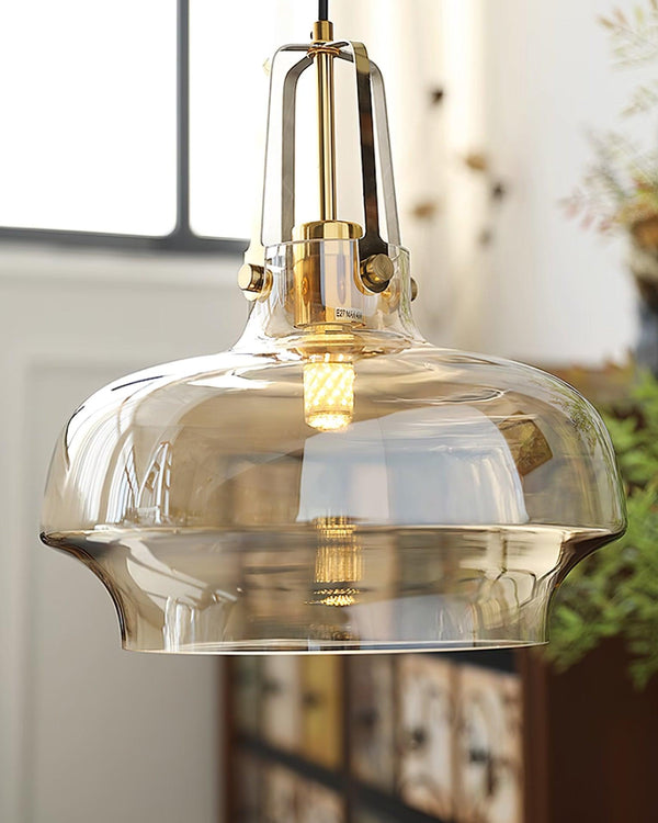 Vintage Bauhaus Glass Chandelier