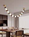 Lustre boule en bois massif à longues bandes de style médiéval