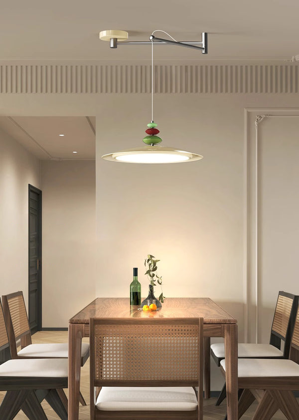 Lustre de salle à manger en forme de soucoupe volante de style crème