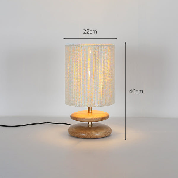 Schlafzimmer-Tischlampe aus Massivholz im japanischen Stil