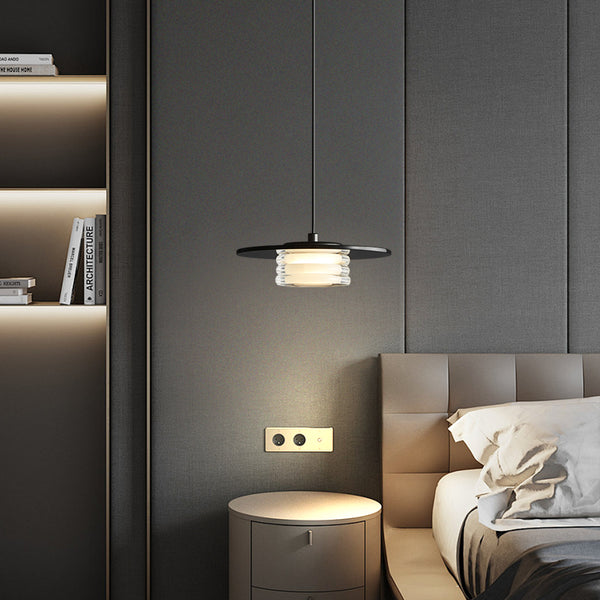 Nordic simple black bedroom bedside chandelier