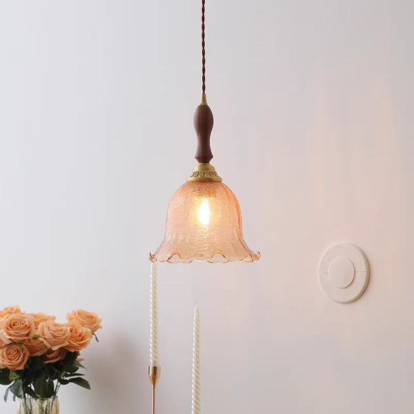 Retro tea-colored glass dining room bedroom chandelier