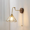 Medieval style glass bedroom bedside wall lamp