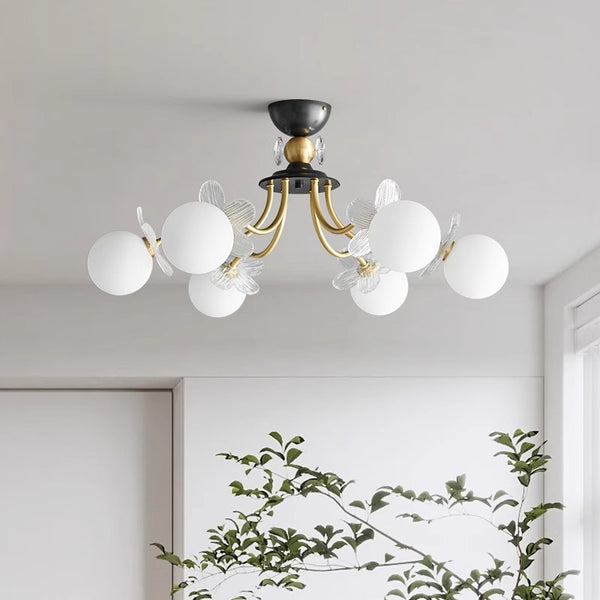 French cream style full copper living room and bedroom ceiling lamp