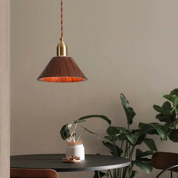 Solid wood all-copper small chandelier
