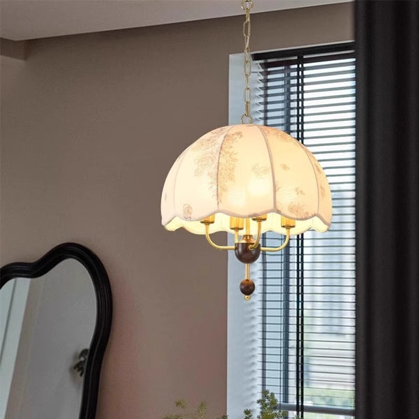 French retro style solid wood chandelier