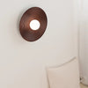 Vintage solid wood disc wall lamp
