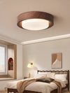 Medieval style wood grain glass bedroom ceiling lamp