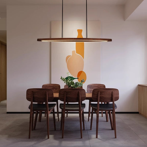 Pendelleuchte aus Walnussholz für Esszimmer