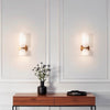 Nordic creative double head glass bedroom corridor wall lamp