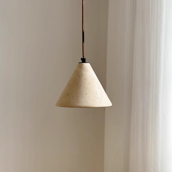 Japanese style creative yellow travertine bedroom chandelier