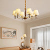 French retro solid wood living room chandelier