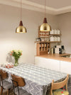 All copper walnut dining chandelier