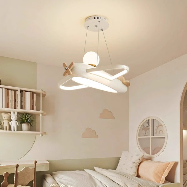 Lustre avion de style crème pour chambre d'enfant