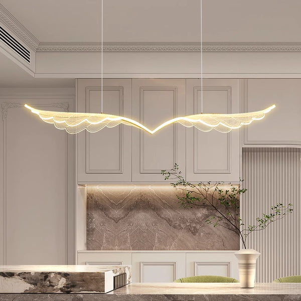Nordic long strip creative wings led dining chandelier