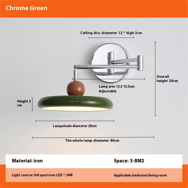 Applique murale créative à bras basculant en forme de soucoupe volante