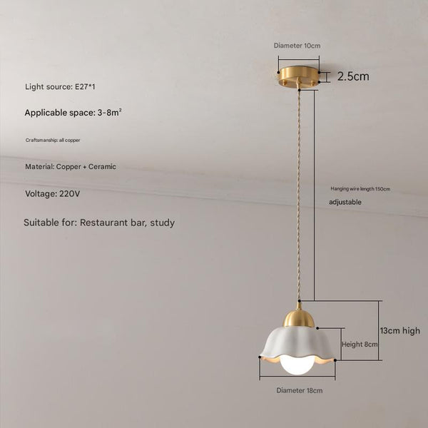 Cream Style Ceramic Bedroom Dining Room Pendant light