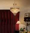 Vintage brass crystal chandelier