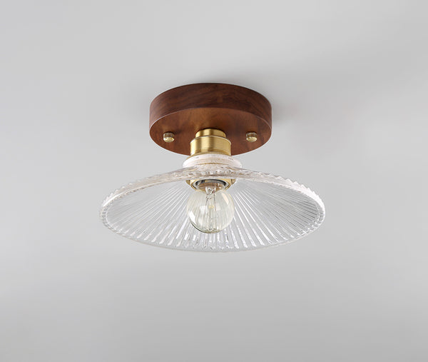 Deckenlampe aus Walnussglas im mittelalterlichen Stil