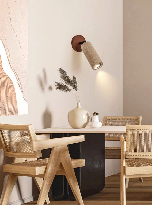 Yellow Travertine Bedroom Wall Lamp