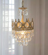 Vintage brass crystal chandelier