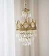 Vintage brass crystal chandelier