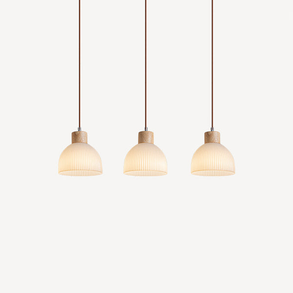 Striped glass chandelier