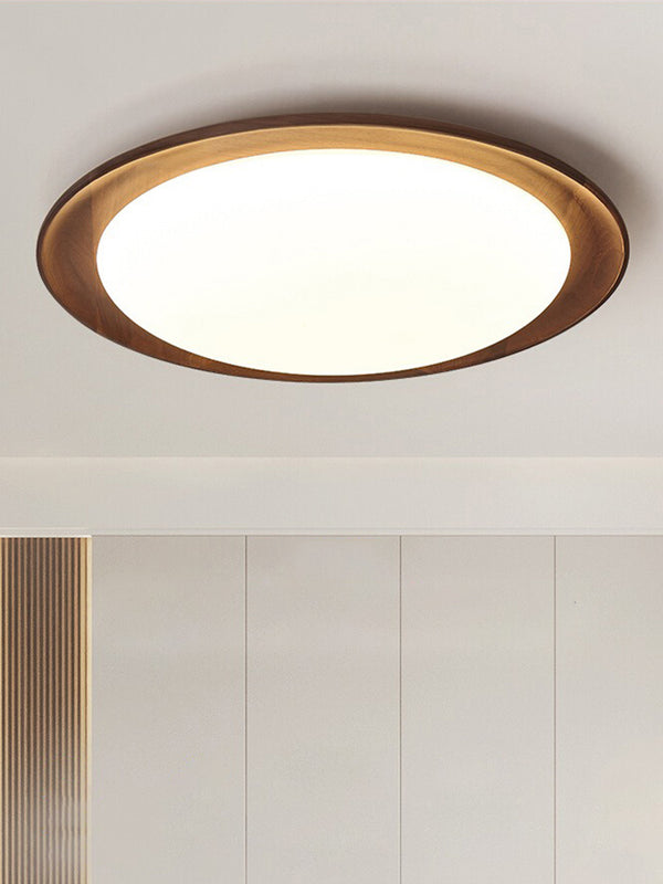 Ultradünne Deckenlampe aus Walnussholz für das Schlafzimmer