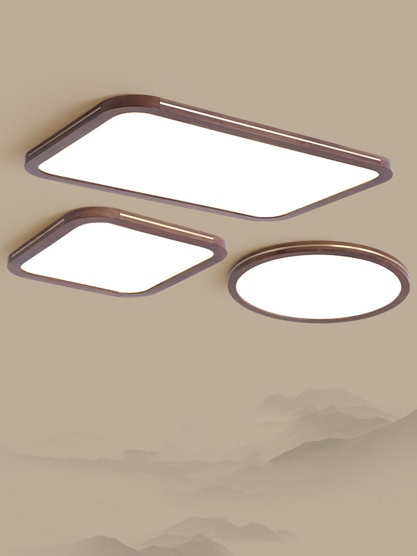 LED-Deckenleuchte aus Walnussholz