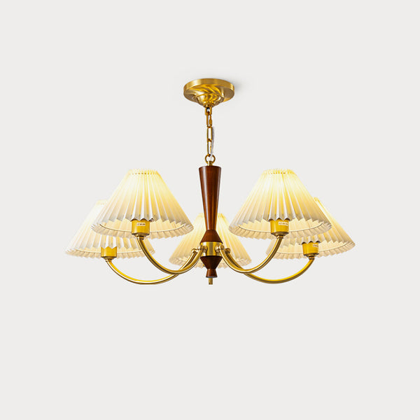 All copper vintage chandelier walnut grain lamp