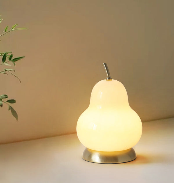 Cremefarbene Birnen-Tischlampe