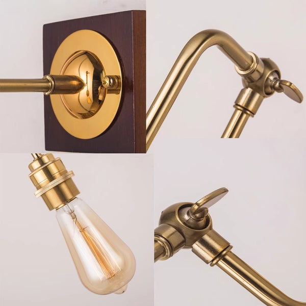 Japanese style vintage brass wall lamp