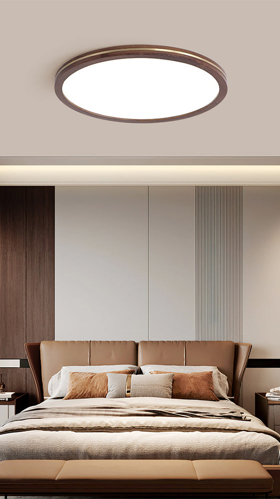 LED-Deckenleuchte aus Walnussholz