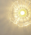 Retro lotus leaf ceiling lamp