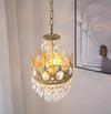 Vintage brass crystal chandelier