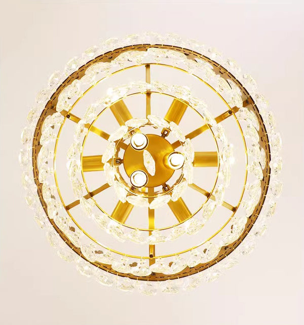Vintage brass crystal chandelier