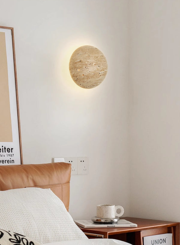 Yellow Travertine Bedroom Wall Lamp